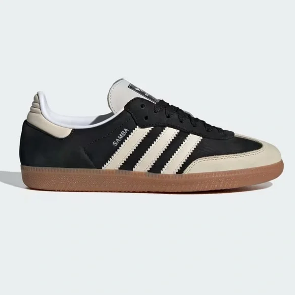 Adidas Samba OG Shoes in Core Black / Wonder White / Silver - Picture 2 of 16